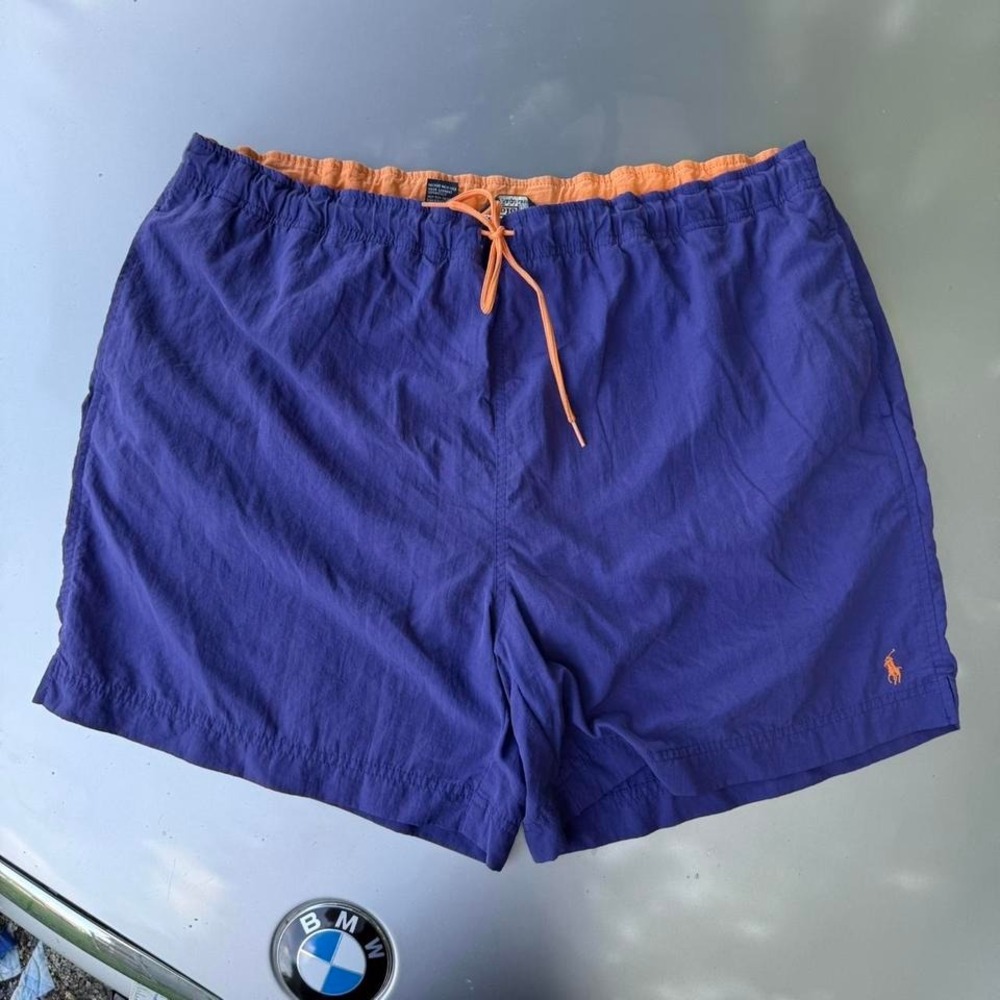 Vintage 90s Polo Ralph Lauren purple and orange retro old money swim shorts